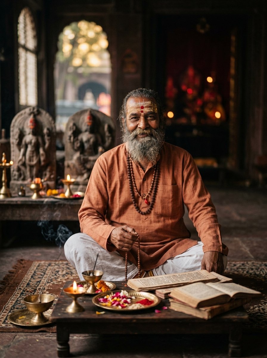 Spiritual setting representing Astro Viki World and Kamakhya traditions